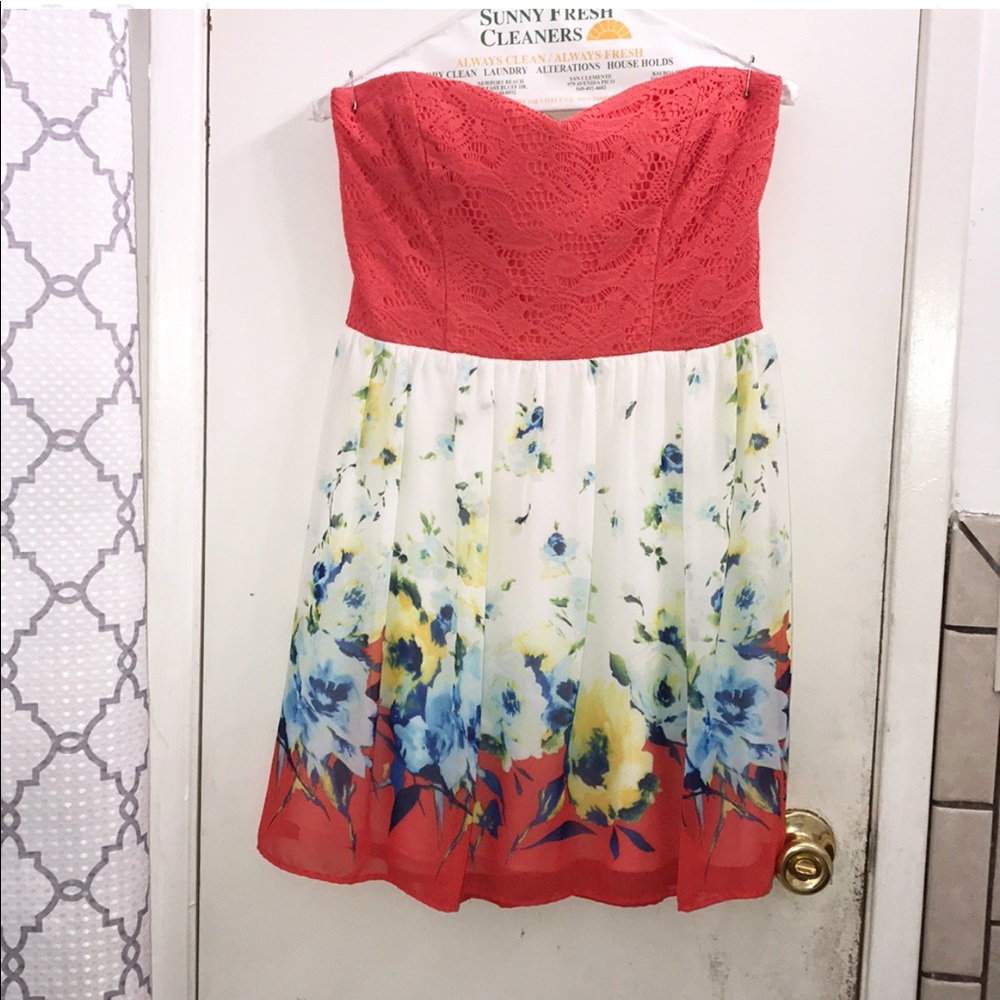 Two tone floral summer dress